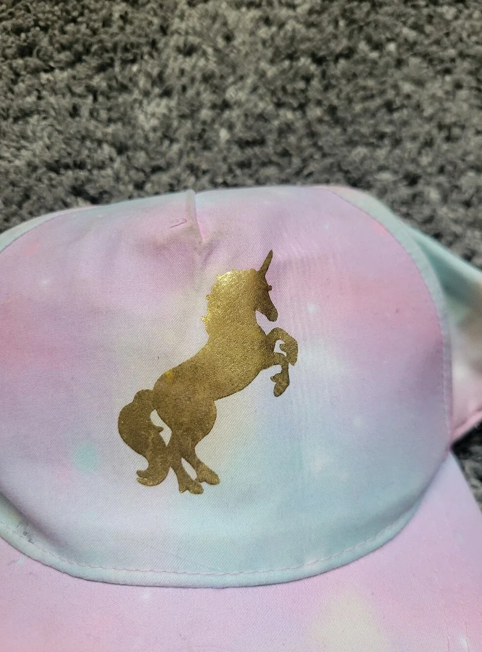 Kids Pastel Unicorn Cap with Gold Accent Adjustable